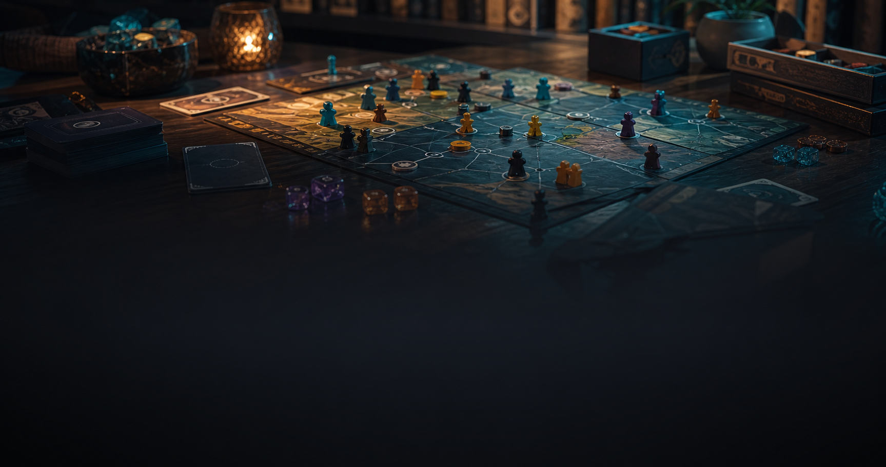 Atmosphärischer Spieltisch als Visualisierung für den Questwerk Play Club